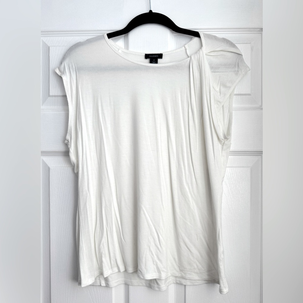 💃 Halogen Ivory Blouse with Twist Detail, Size XL - EUC